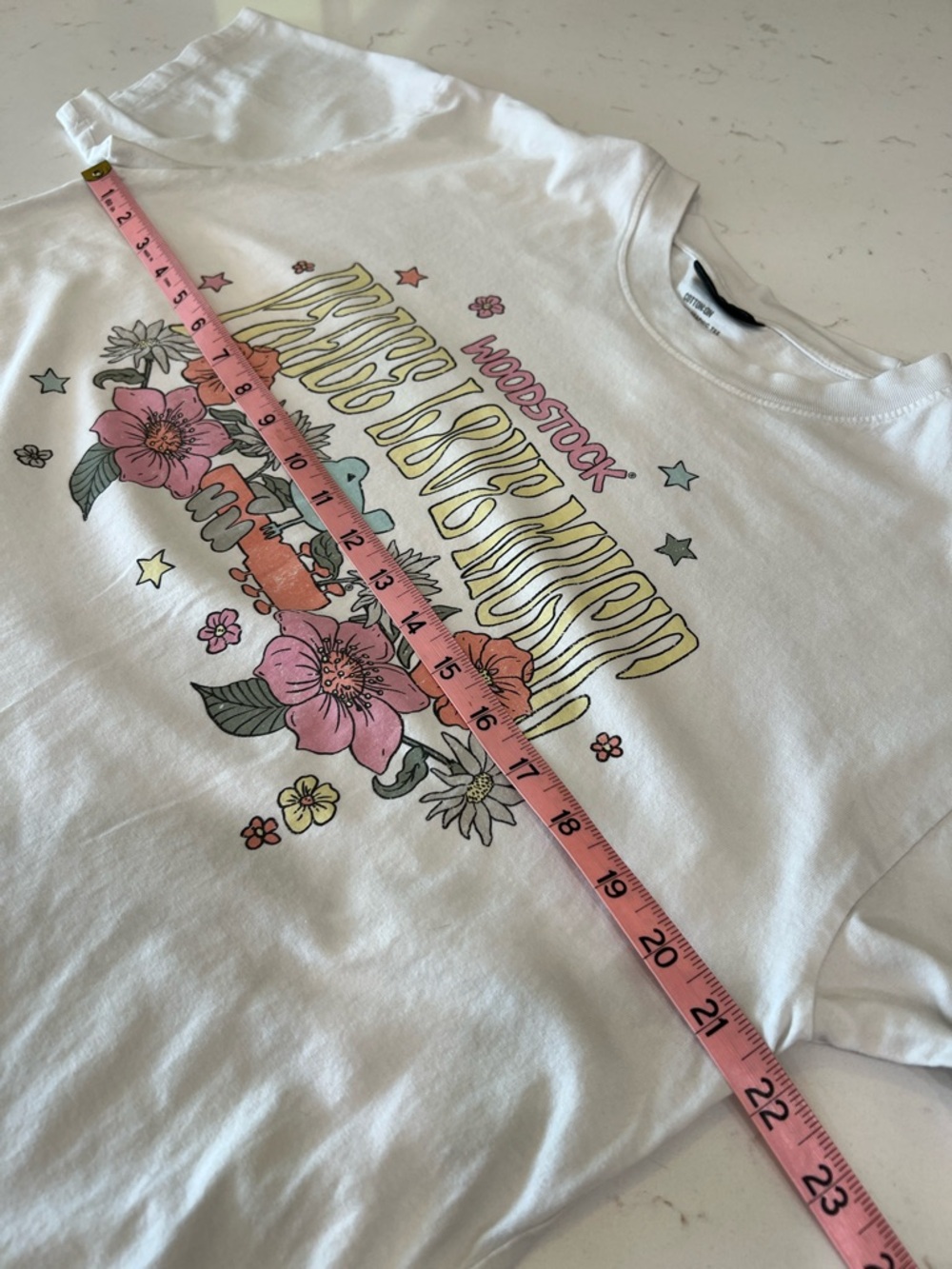 Woodstock Peace Love Music Graphic Tee Cotton On Oversized Style T-Shirt Medium - Picture 7 of 8